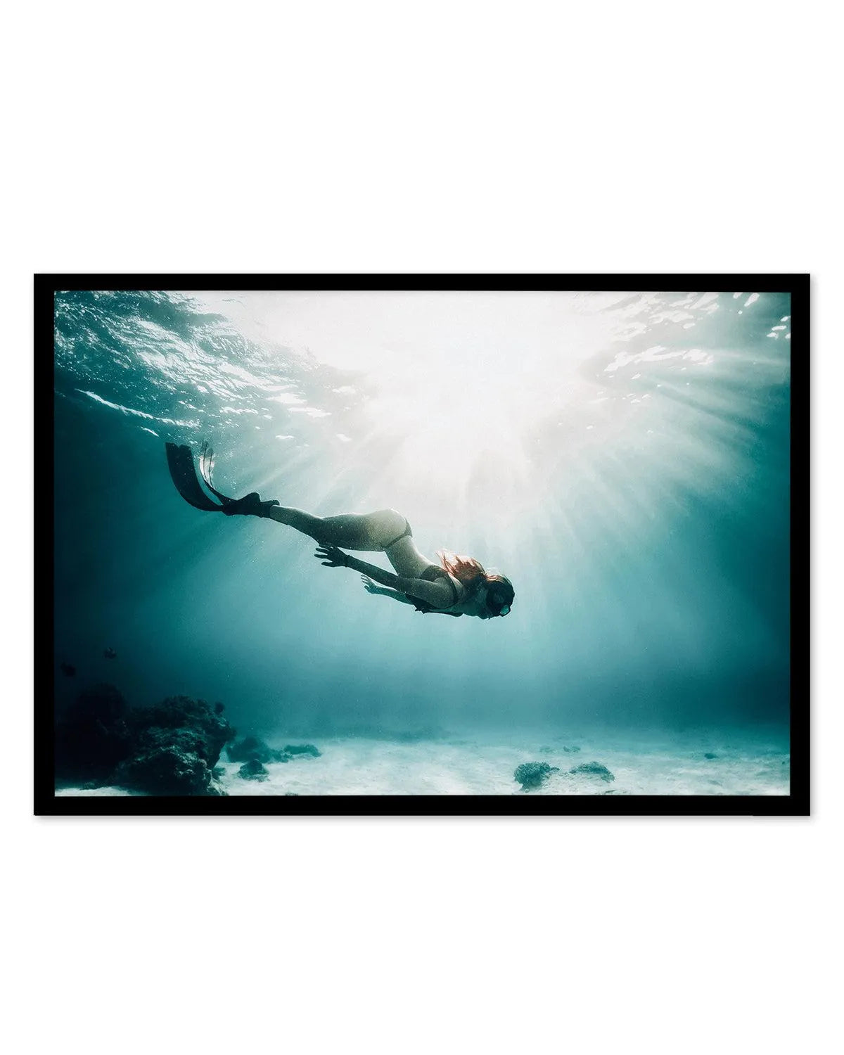 Underwater Spotlight Art Print from Olive et Oriel where you can shop wallpaper and artworks online