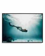 Underwater Spotlight | Framed Canvas Art Print