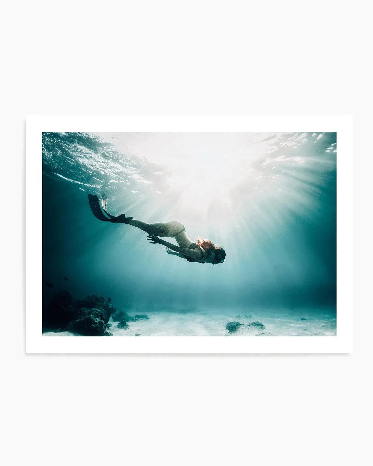 Underwater Spotlight Art Print from Olive et Oriel where you can shop wallpaper and artworks online