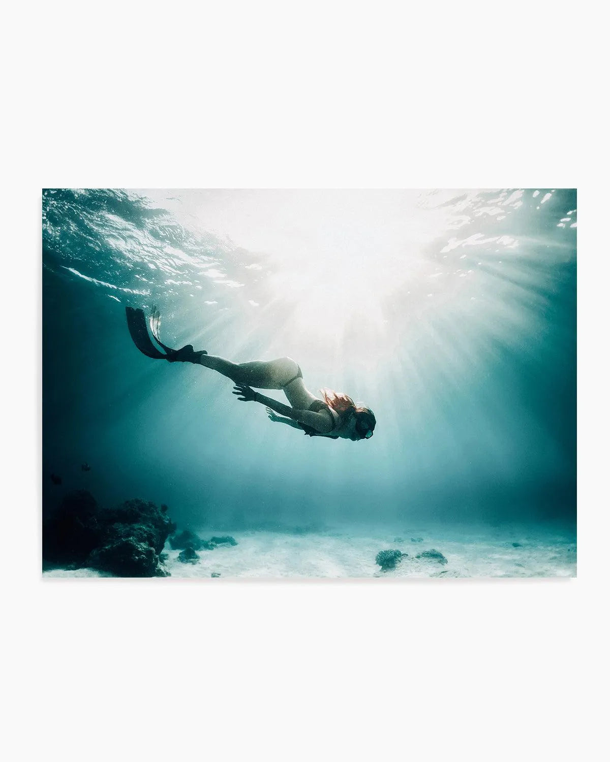 Underwater Spotlight Art Print from Olive et Oriel where you can shop wallpaper and artworks online