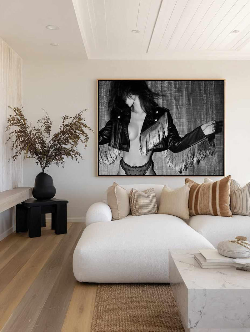 Untamed B&W by Amy Hallam | Framed Canvas Art Print from Olive et Oriel where you can shop wallpaper and artworks online