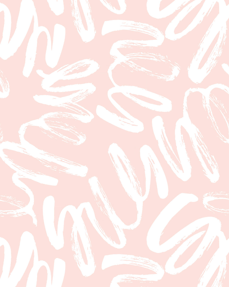 Blush Graffiti Wallpaper from Olive et Oriel where you can shop wallpaper and artworks online