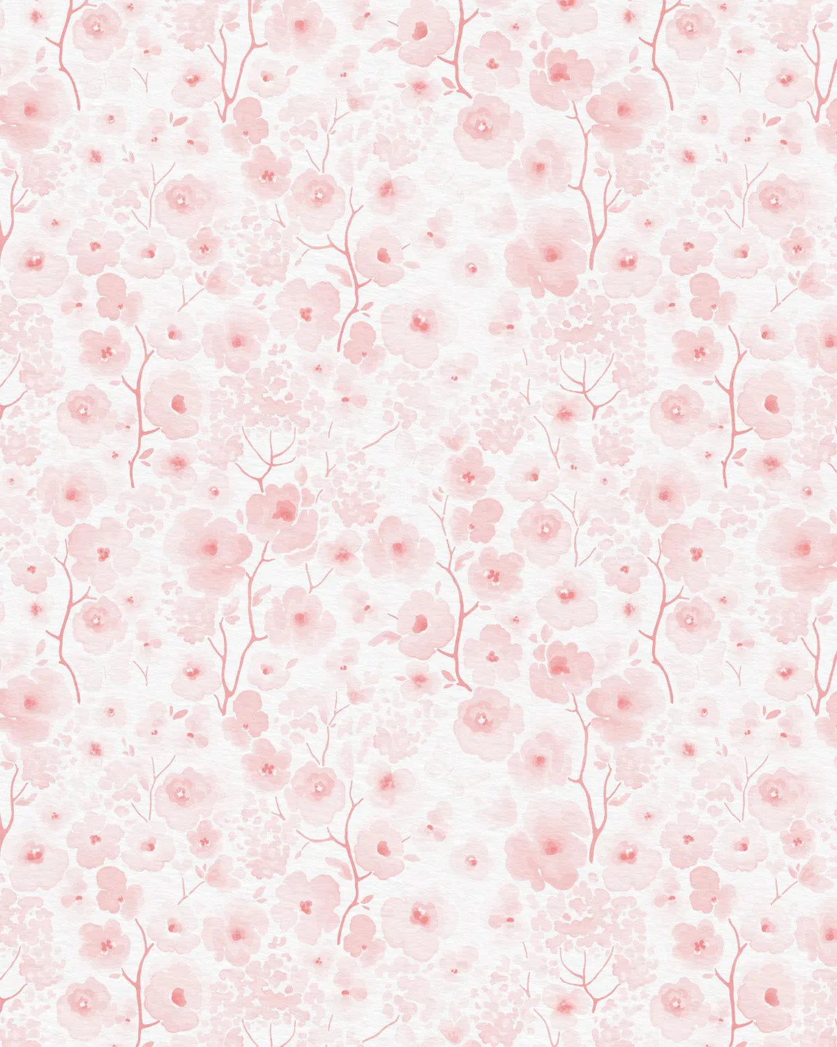 Sweet Pink Flowers Wallpaper from Olive et Oriel where you can shop wallpaper and artworks online