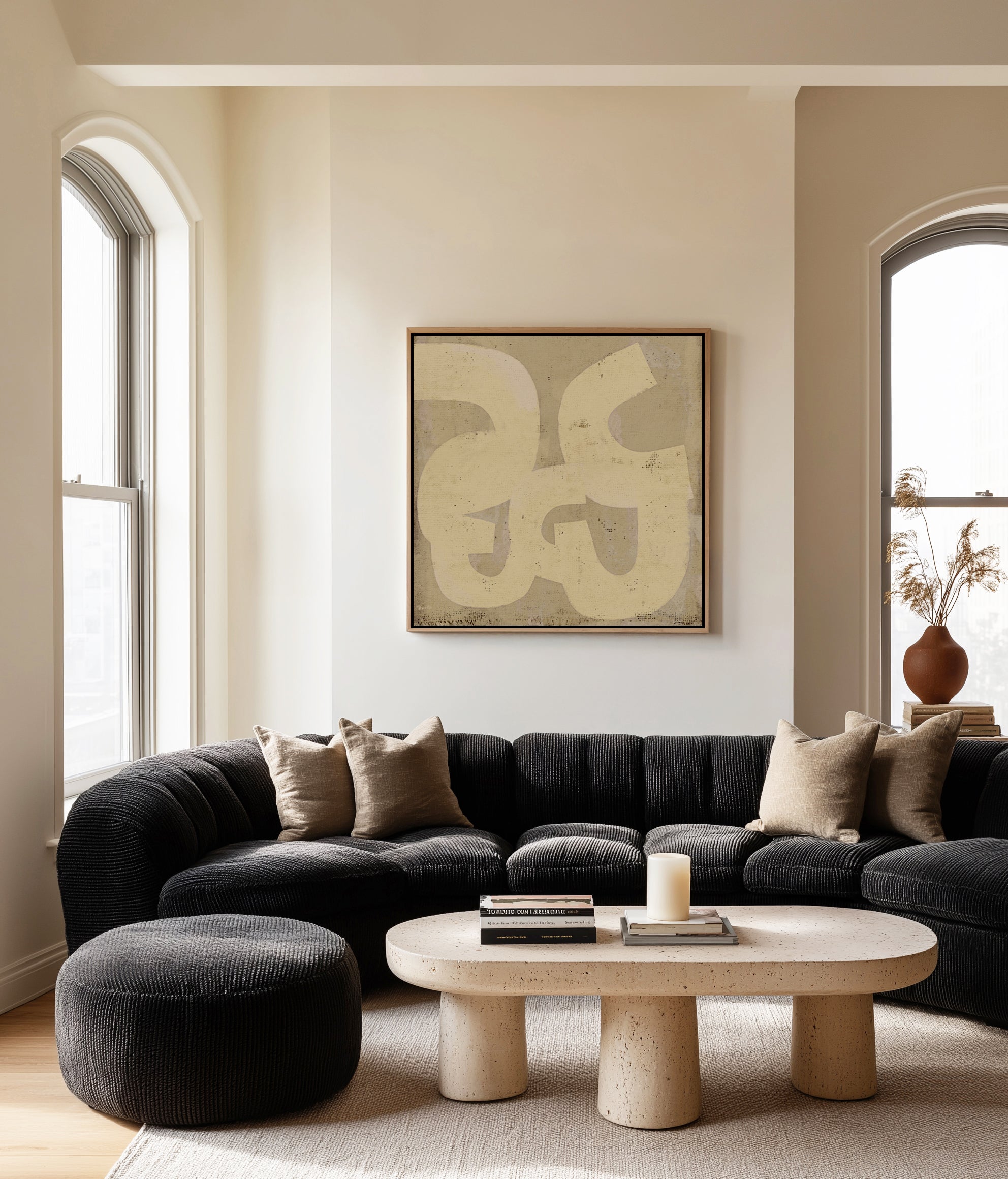 Untitled Neutrals 1 by Marco Marella | Framed Canvas Art Print