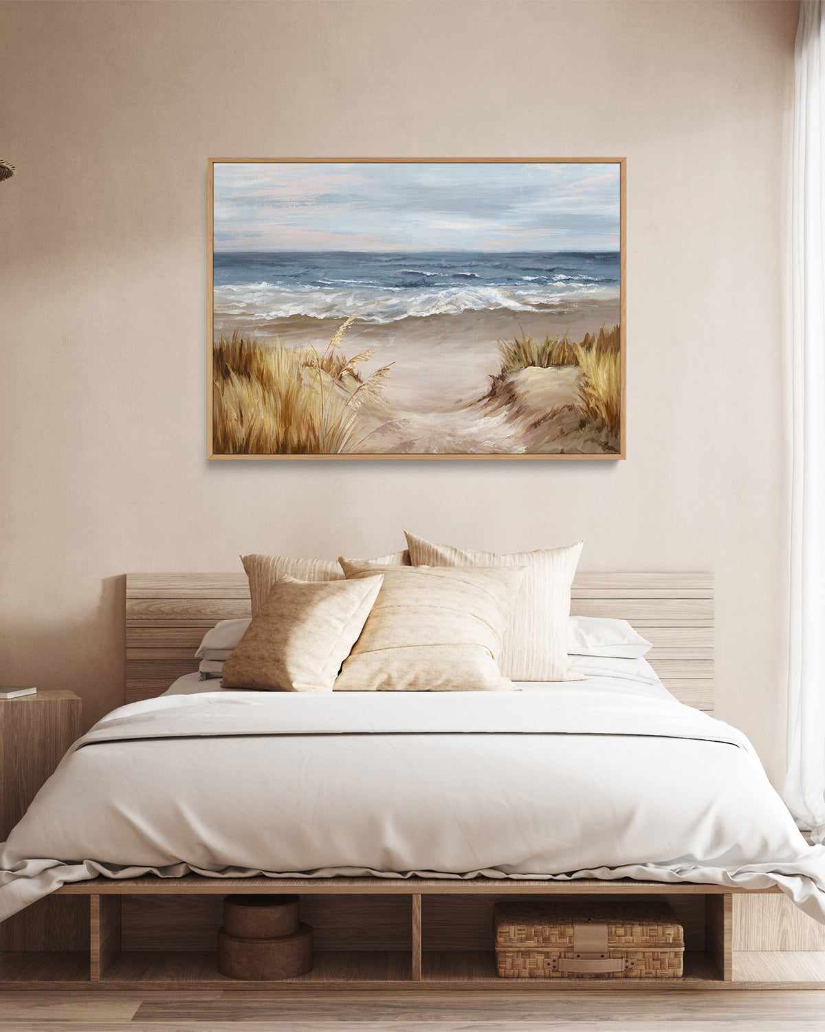 Untouched Beach | Framed Canvas Art Print