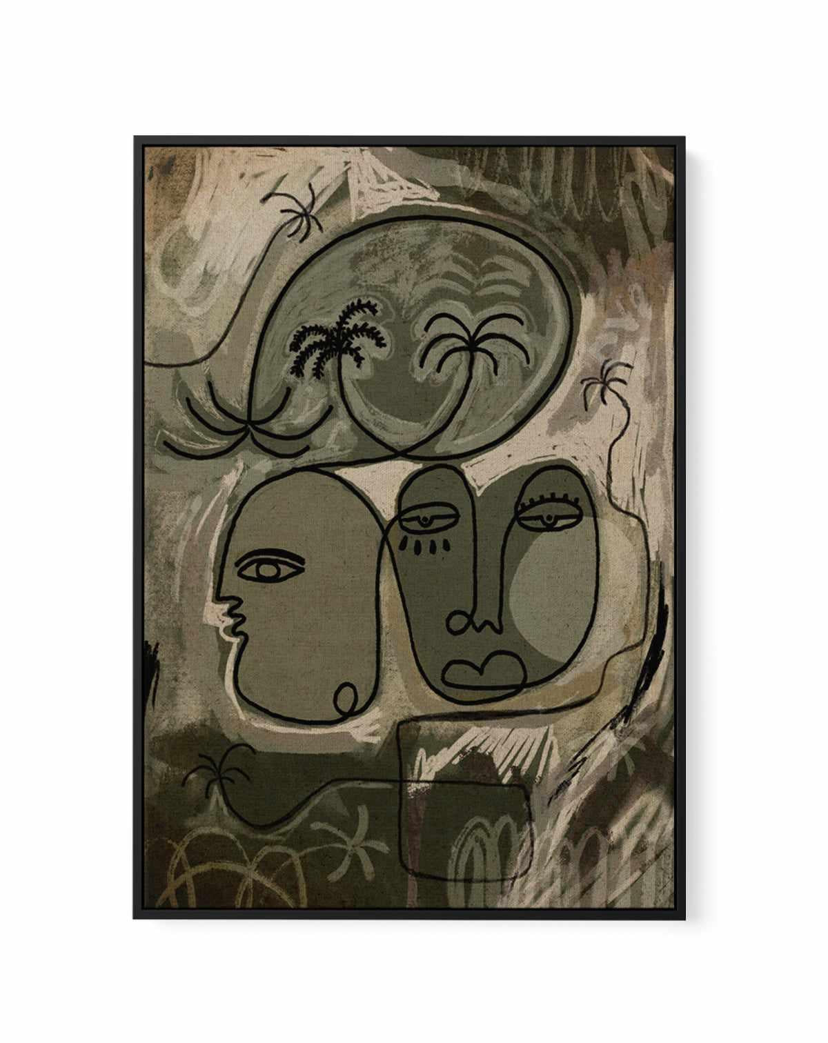 Unwind Along the Palm Path by Shatha Al Dafai | Framed Canvas Art Print from Olive et Oriel where you can shop wallpaper and artworks online