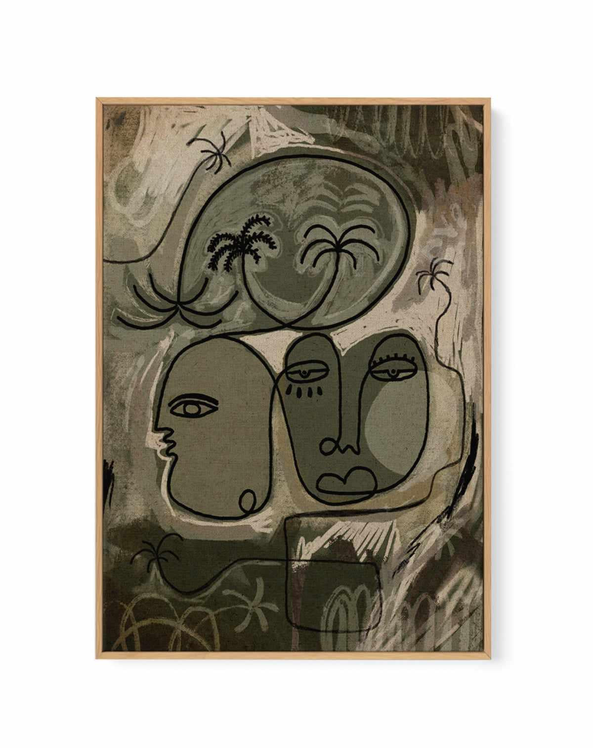 Unwind Along the Palm Path by Shatha Al Dafai | Framed Canvas Art Print from Olive et Oriel where you can shop wallpaper and artworks online