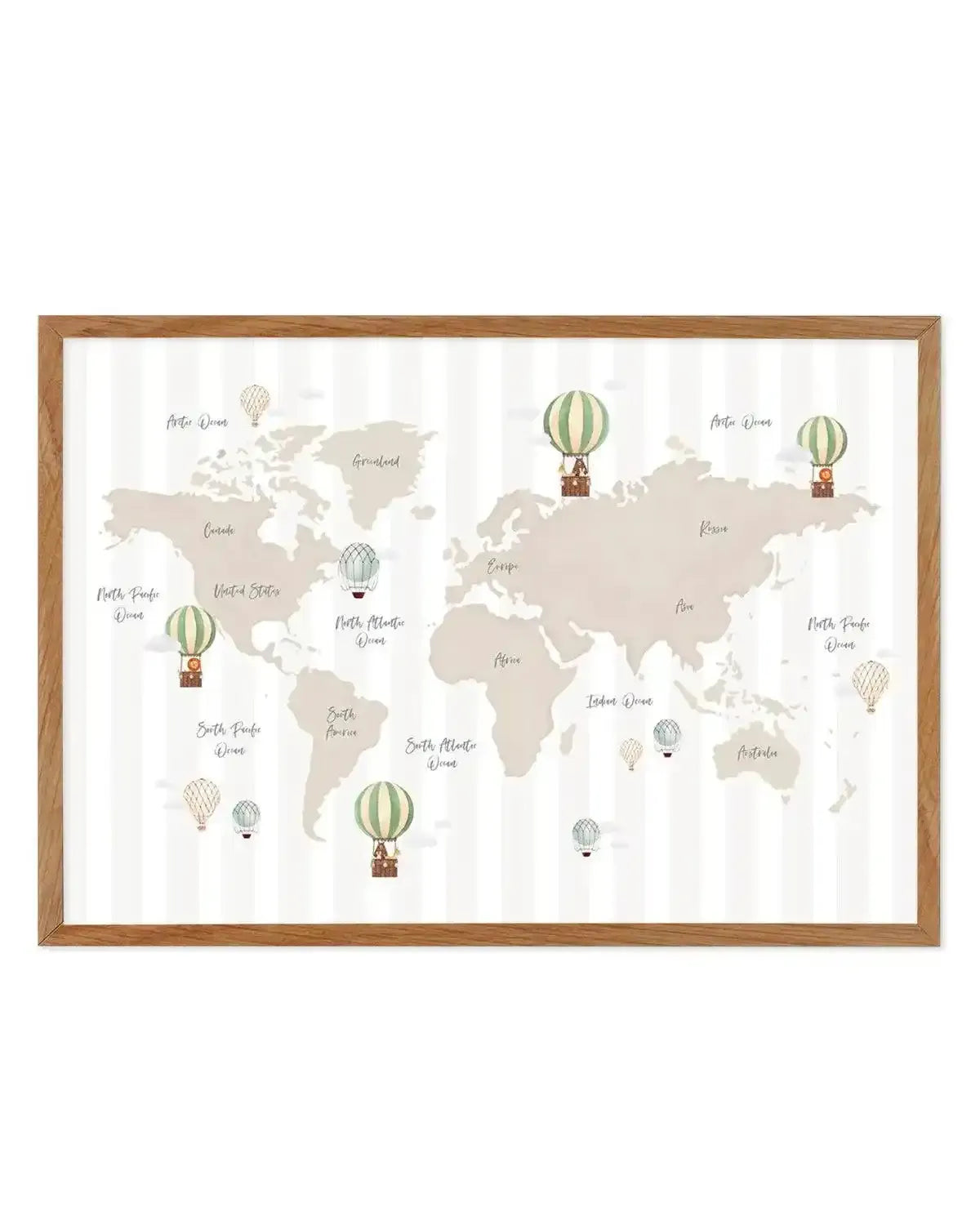 Up in the Clouds World Map Art Print from Olive et Oriel where you can shop wallpaper and artworks online