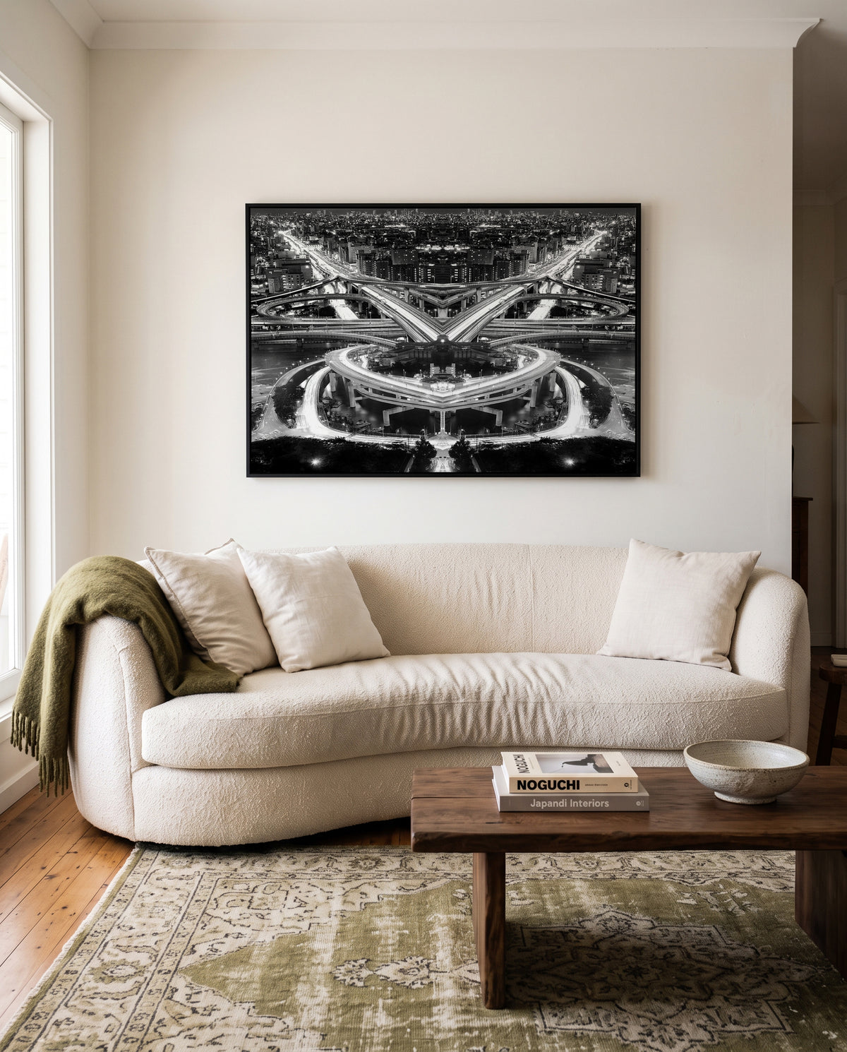 Urban Light Trails by Koji Tajima | Framed Canvas Art Print