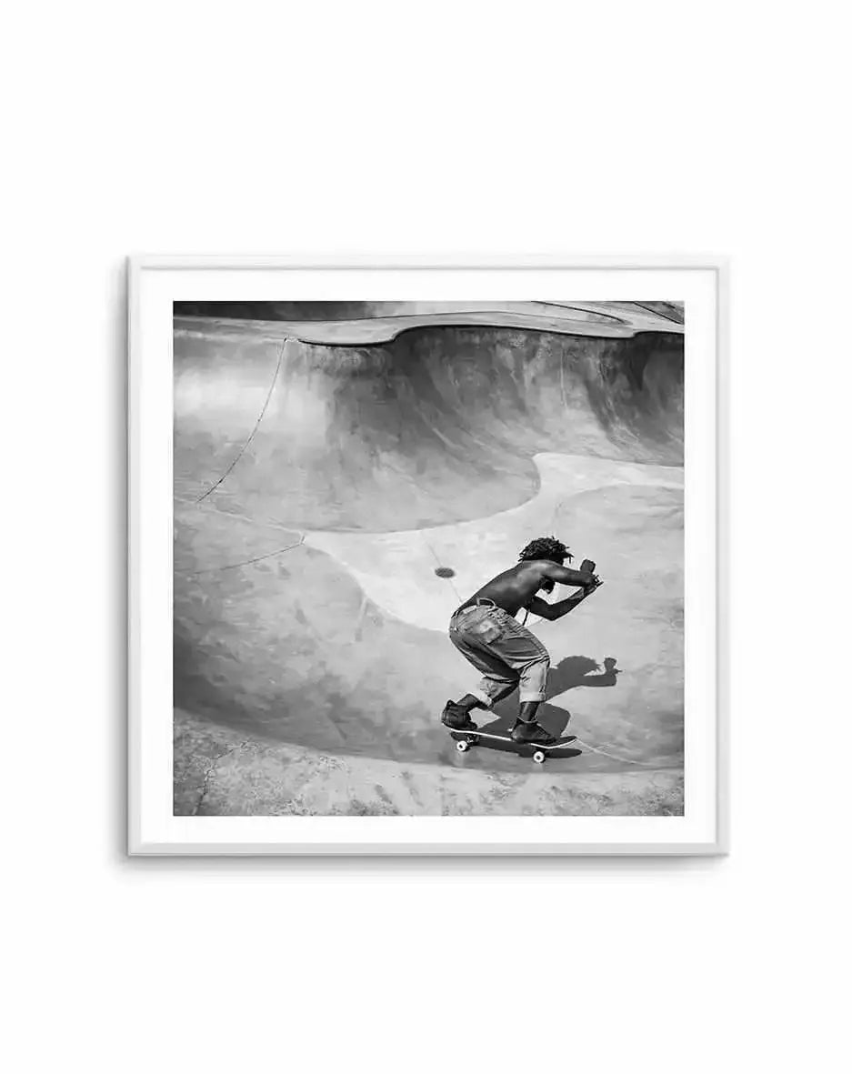 Venice Skate SQ Art Print-PRINT-Olive et Oriel-Olive et Oriel-70x70 cm | 27.5" x 27.5"-Oak-With White Border-Buy-Australian-Art-Prints-Online-with-Olive-et-Oriel-Your-Artwork-Specialists-Austrailia-Decorate-With-Coastal-Photo-Wall-Art-Prints-From-Our-Beach-House-Artwork-Collection-Fine-Poster-and-Framed-Artwork