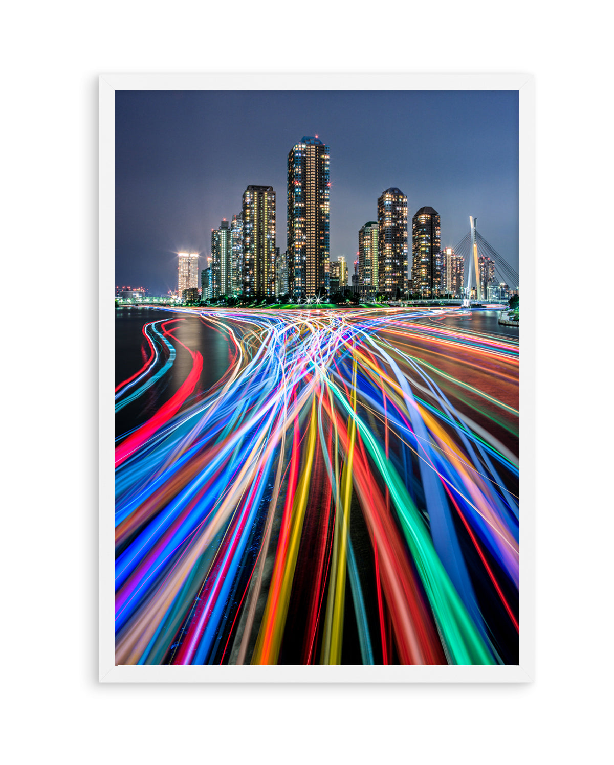 Vibrant City Light Trails by Kei Sasaki | Art Print