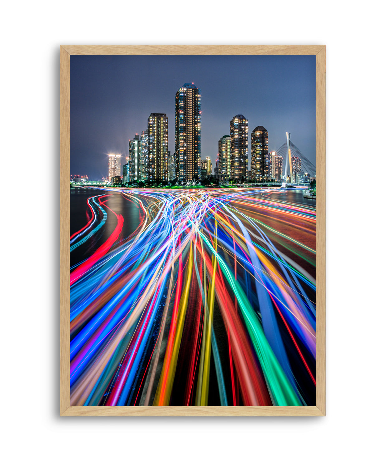 Vibrant City Light Trails by Kei Sasaki | Art Print