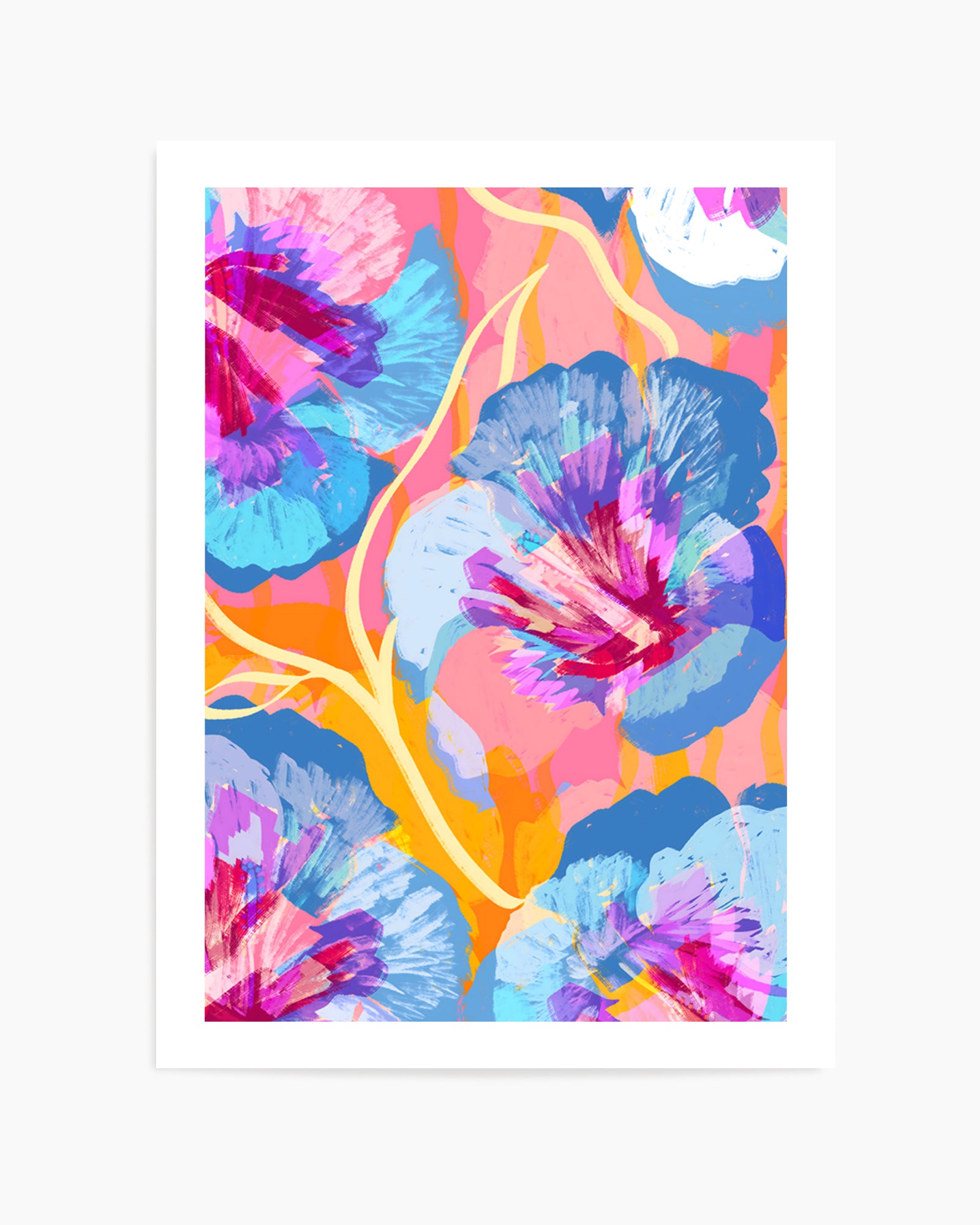 Vibrant Abstract Flowers by Uma Gokhale | Art Print