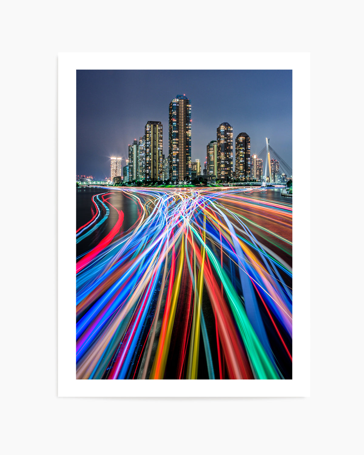 Vibrant City Light Trails by Kei Sasaki | Art Print