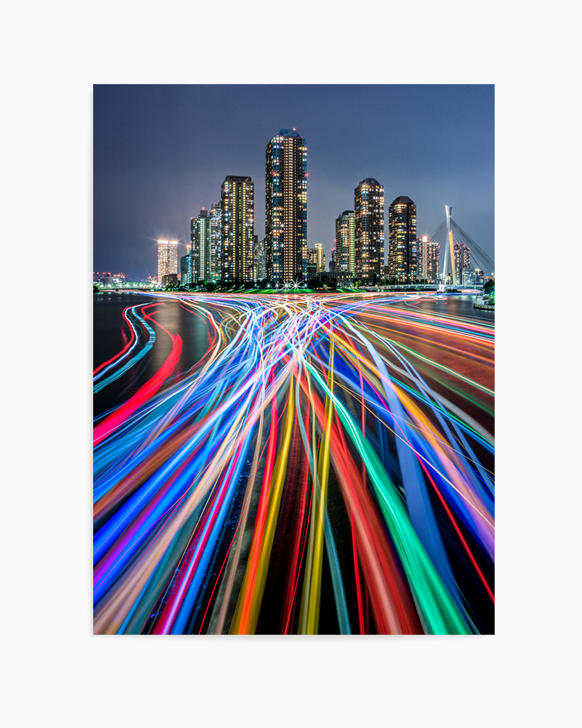 Vibrant City Light Trails by Kei Sasaki | Art Print