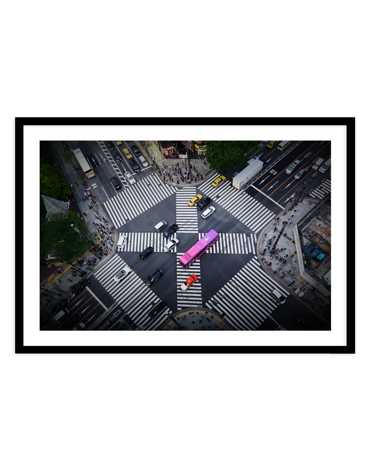 Vibrant City Crossing by Makoto Nishikura | Art Print