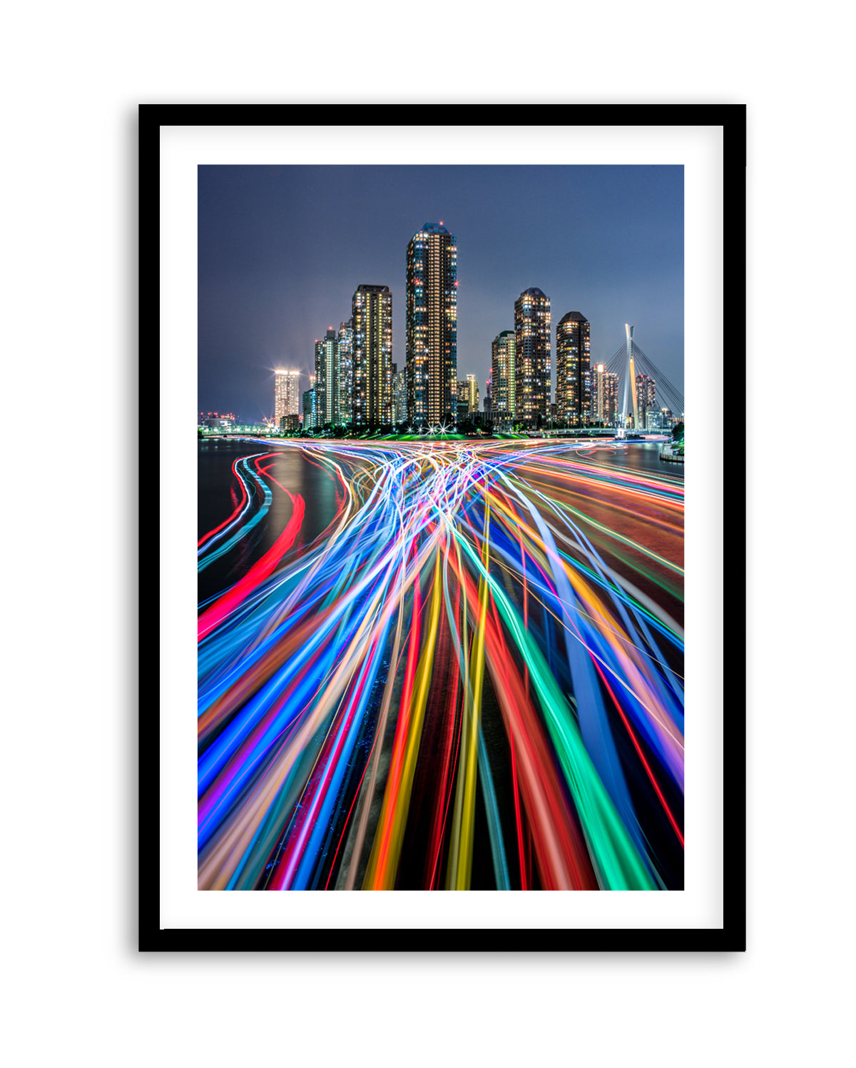 Vibrant City Light Trails by Kei Sasaki | Art Print