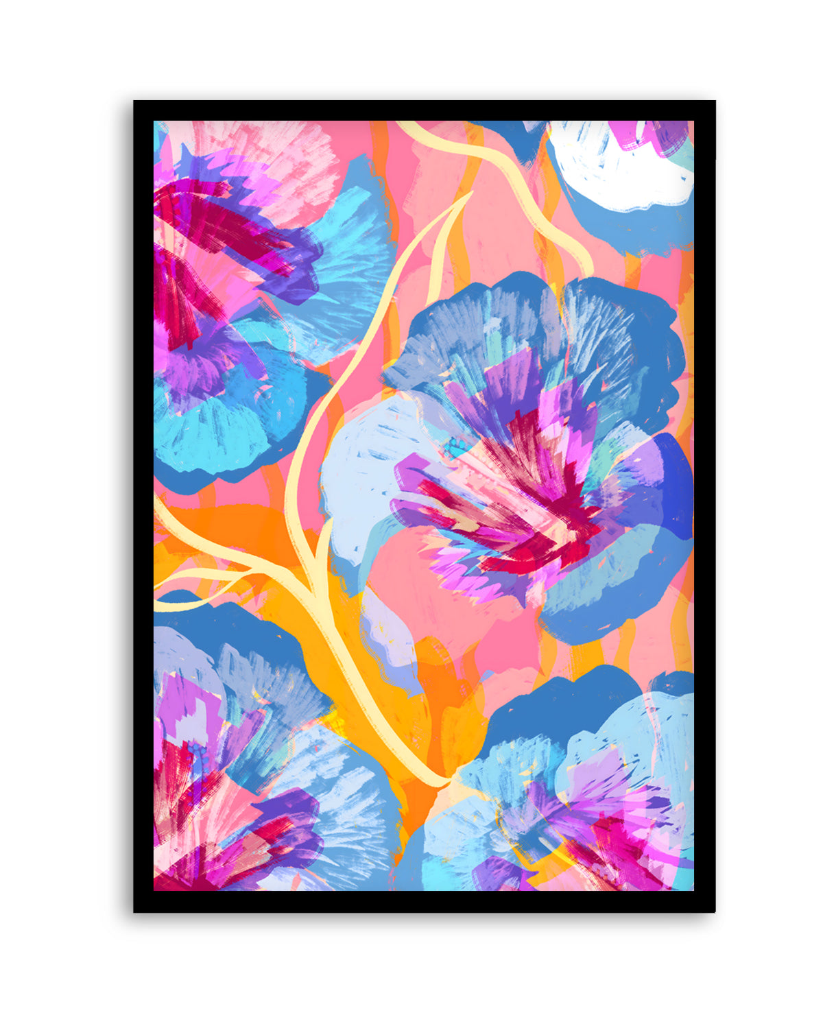 Vibrant Abstract Flowers by Uma Gokhale | Art Print