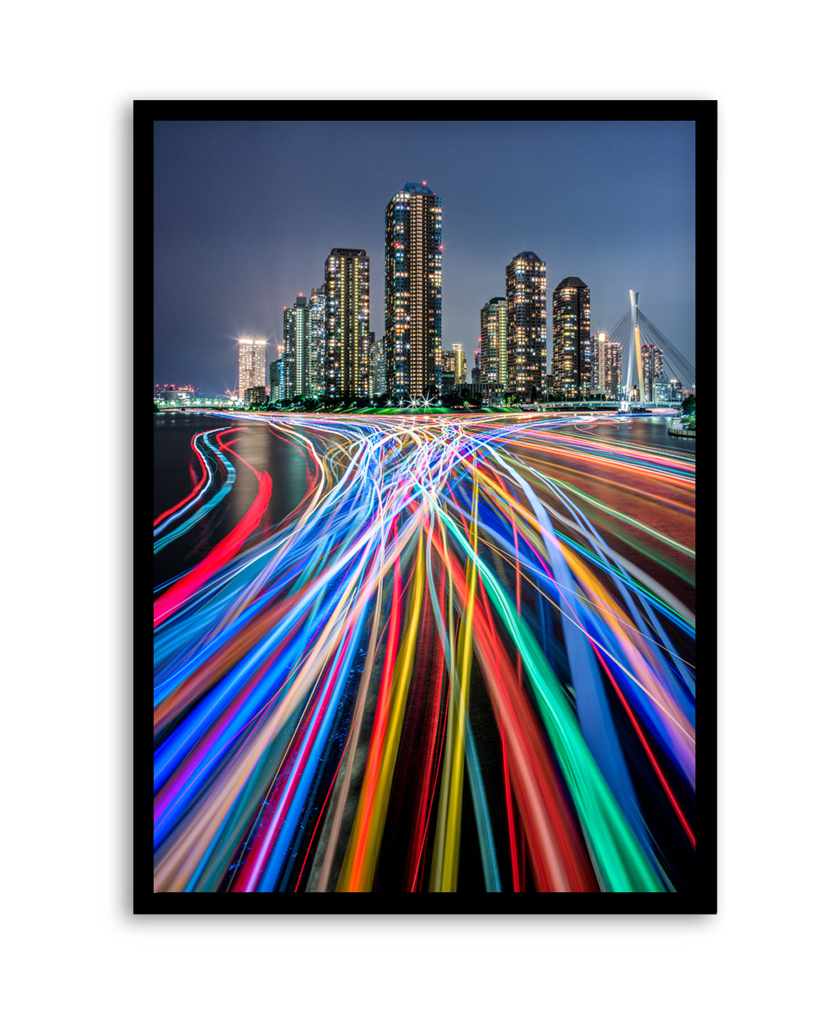 Vibrant City Light Trails by Kei Sasaki | Art Print