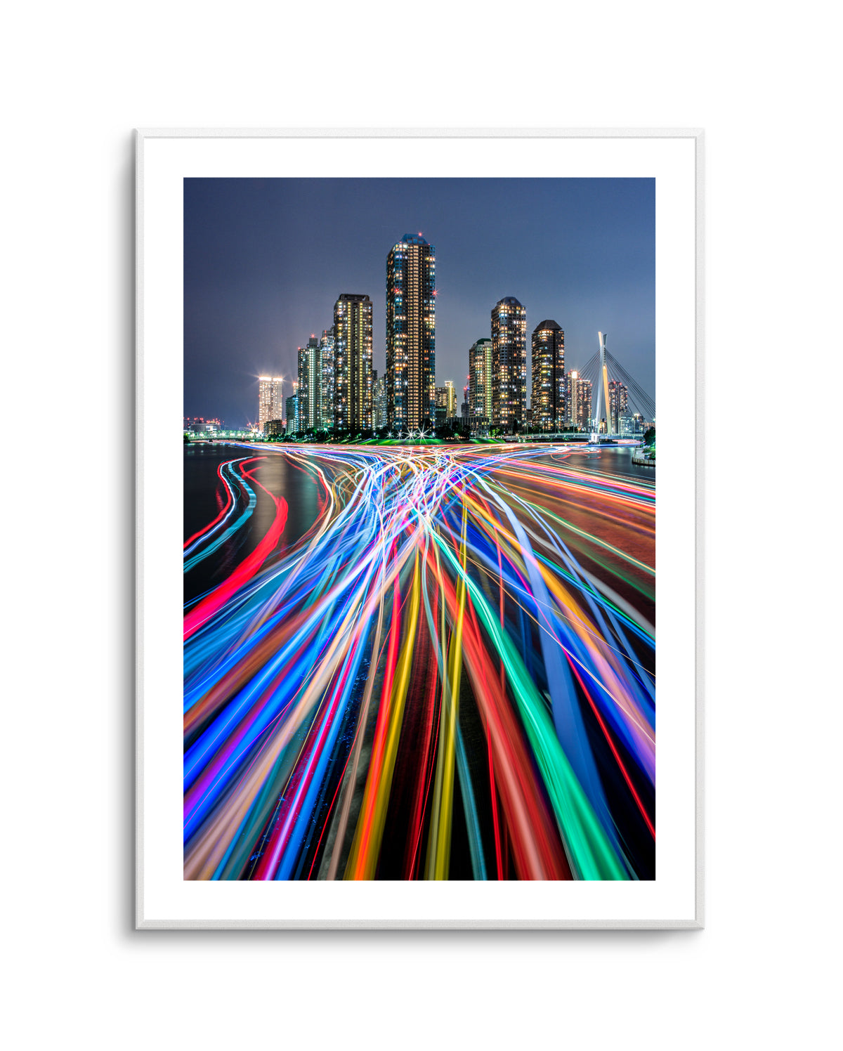 Vibrant City Light Trails by Kei Sasaki | Art Print
