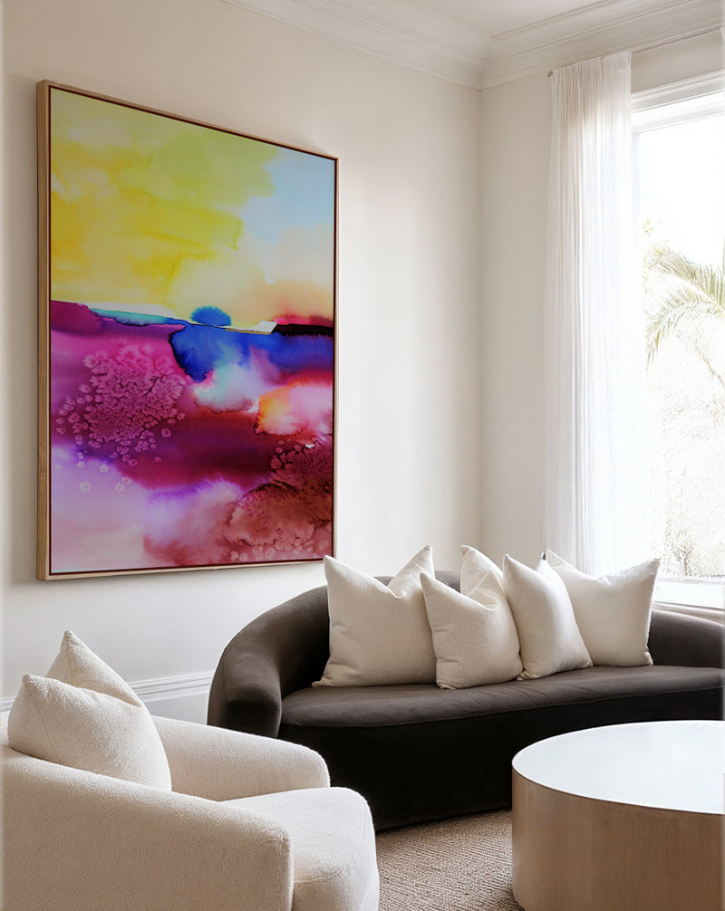 Vibrant Abstract Landscape by Sylvie Demers | Framed Canvas Art Print