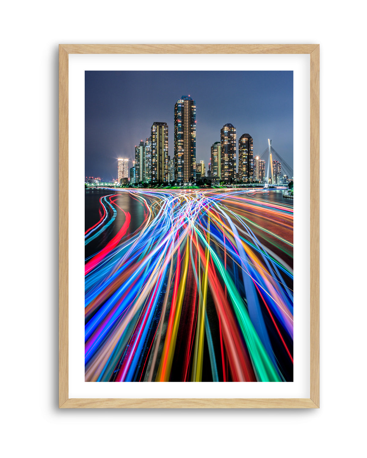 Vibrant City Light Trails by Kei Sasaki | Art Print