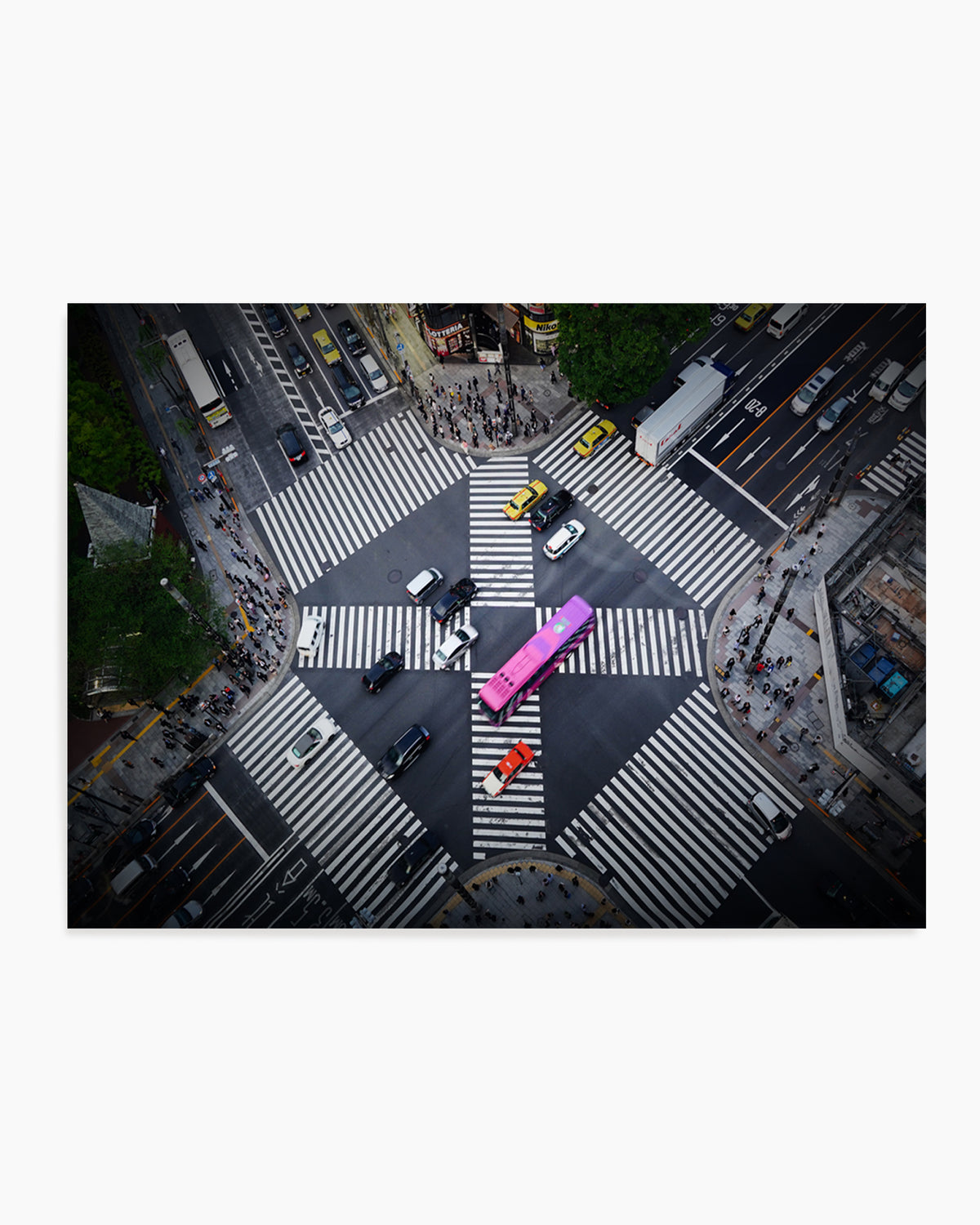 Vibrant City Crossing by Makoto Nishikura | Art Print