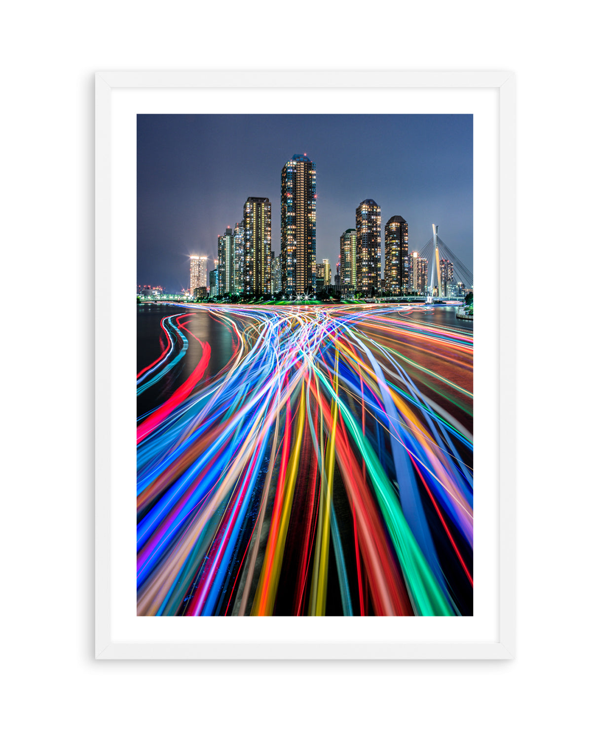 Vibrant City Light Trails by Kei Sasaki | Art Print
