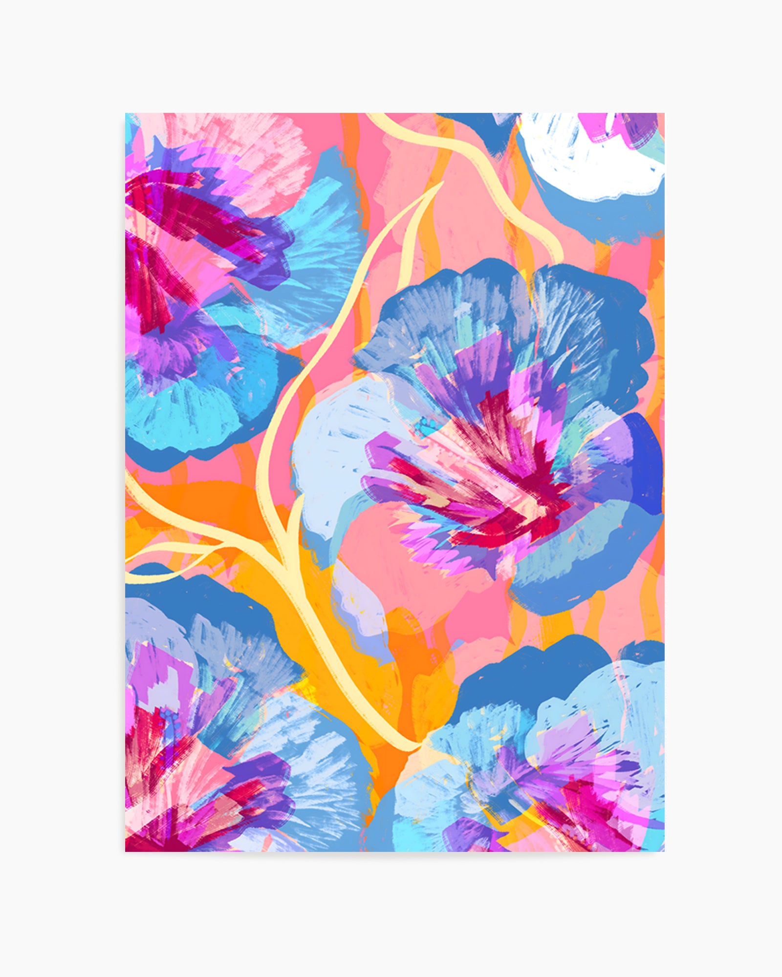 Vibrant Abstract Flowers by Uma Gokhale | Art Print