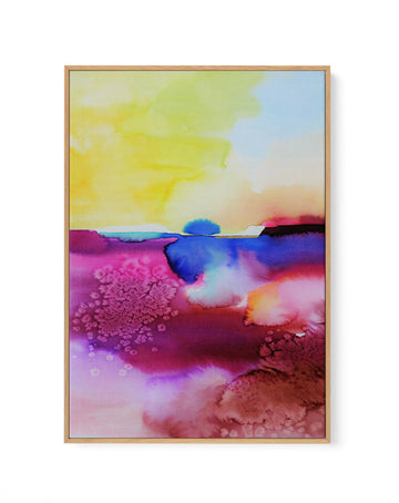 Vibrant Abstract Landscape by Sylvie Demers | Framed Canvas Wall Art