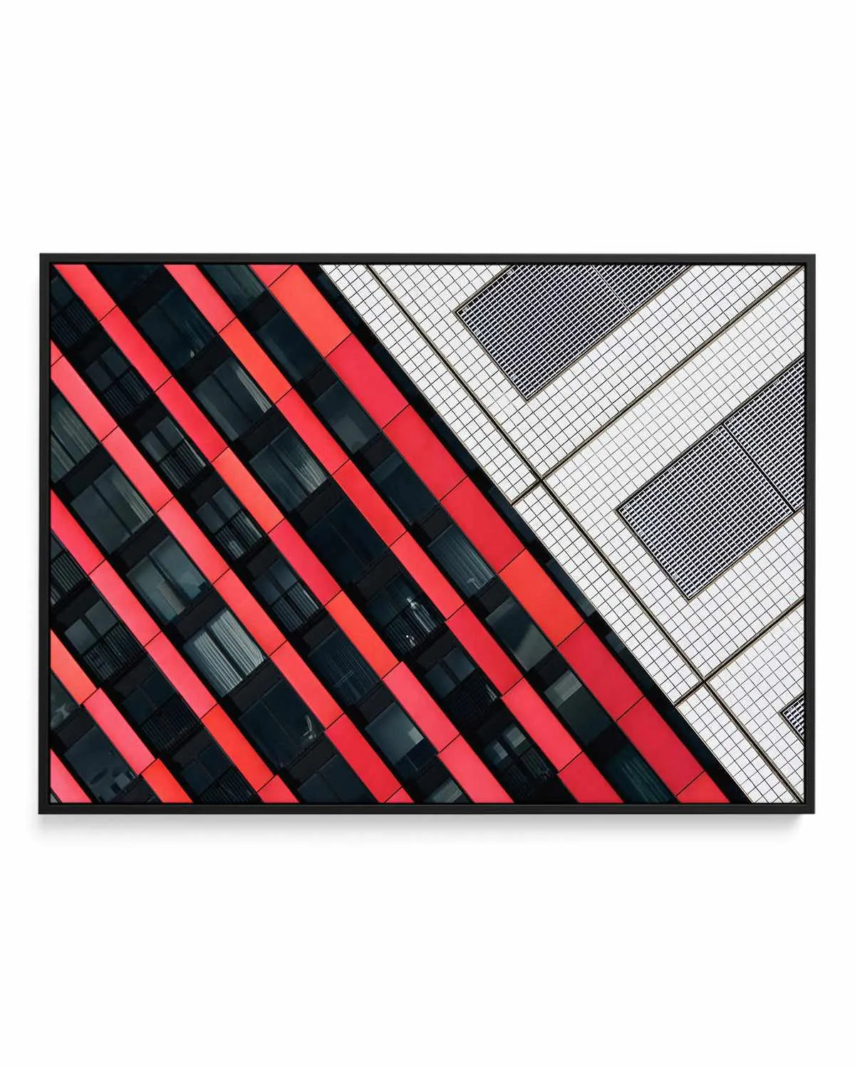 Van Son Red Diagonals | Framed Canvas Art Print from Olive et Oriel where you can shop wallpaper and artworks online