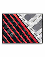 Van Son Red Diagonals | Framed Canvas Art Print