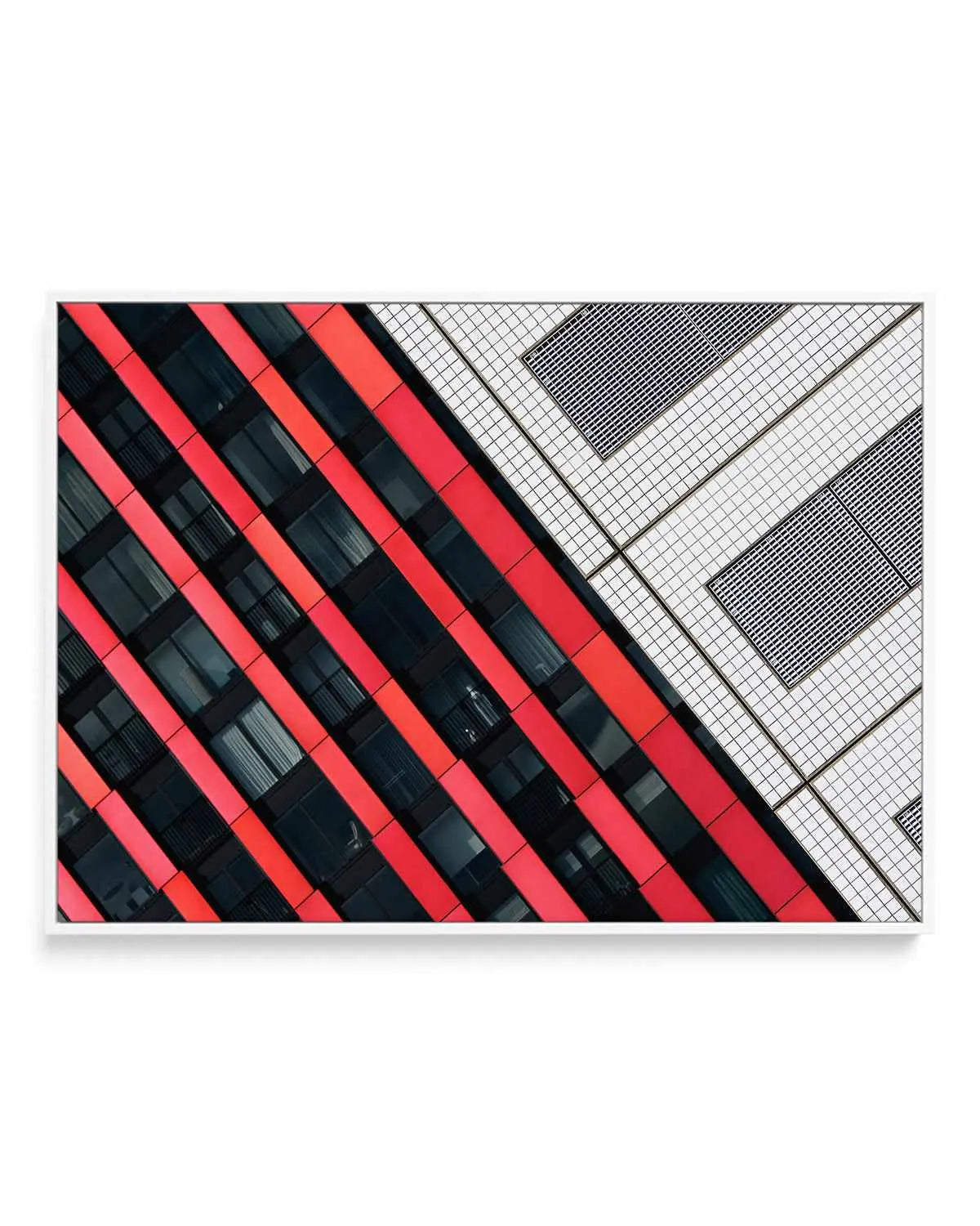Van Son Red Diagonals | Framed Canvas Art Print from Olive et Oriel where you can shop wallpaper and artworks online