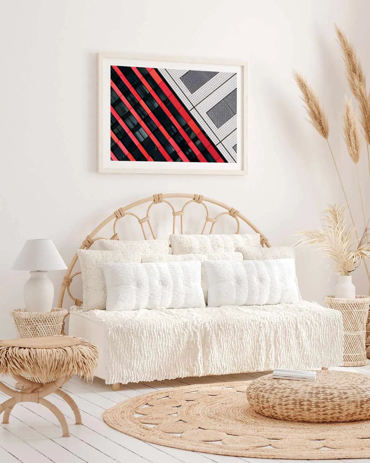 Van Son Red Diagonals Art Print from Olive et Oriel where you can shop wallpaper and artworks online