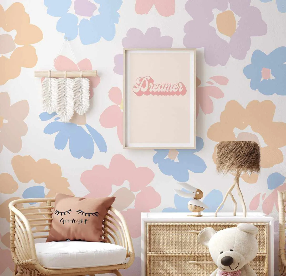 Vanilla Fields Flower Wallpaper-Wallpaper-Buy Kids Removable Wallpaper Online Our Custom Made Children√¢‚Ç¨‚Ñ¢s Wallpapers Are A Fun Way To Decorate And Enhance Boys Bedroom Decor And Girls Bedrooms They Are An Amazing Addition To Your Kids Bedroom Walls Our Collection of Kids Wallpaper Is Sure To Transform Your Kids Rooms Interior Style From Pink Wallpaper To Dinosaur Wallpaper Even Marble Wallpapers For Teen Boys Shop Peel And Stick Wallpaper Online Today With Olive et Oriel