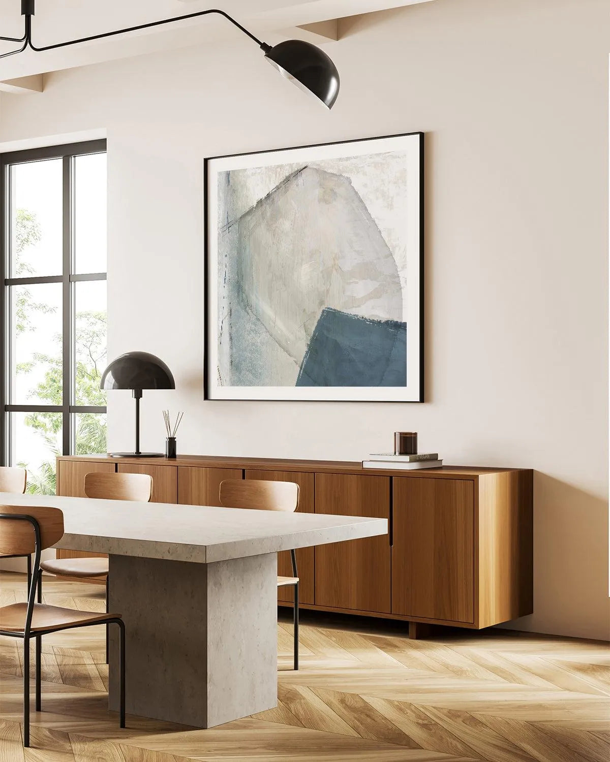 Varied Blue Abstract Art Print from Olive et Oriel where you can shop wallpaper and artworks online