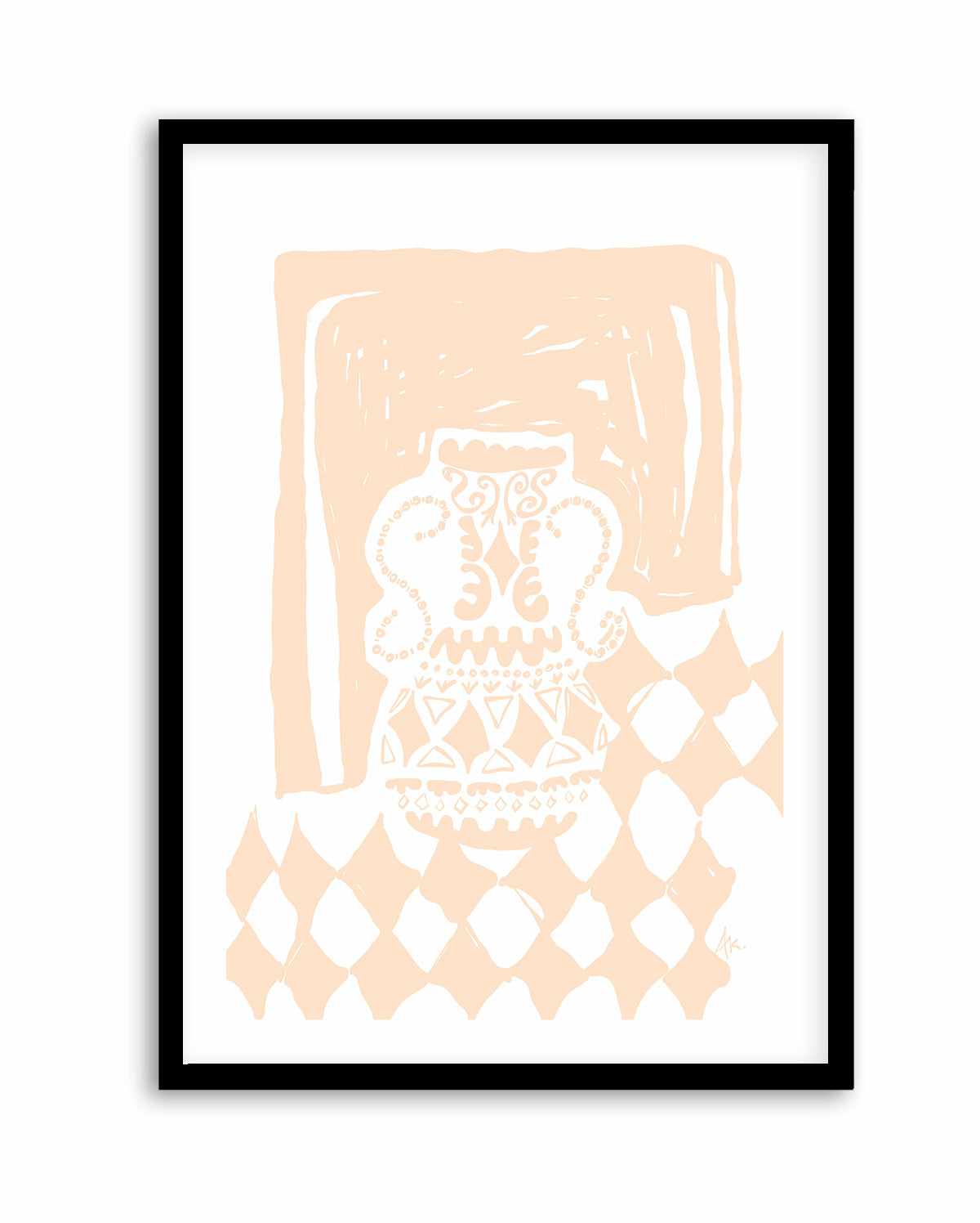 Vase Diamonds Peach by Anne Korako | Art Print