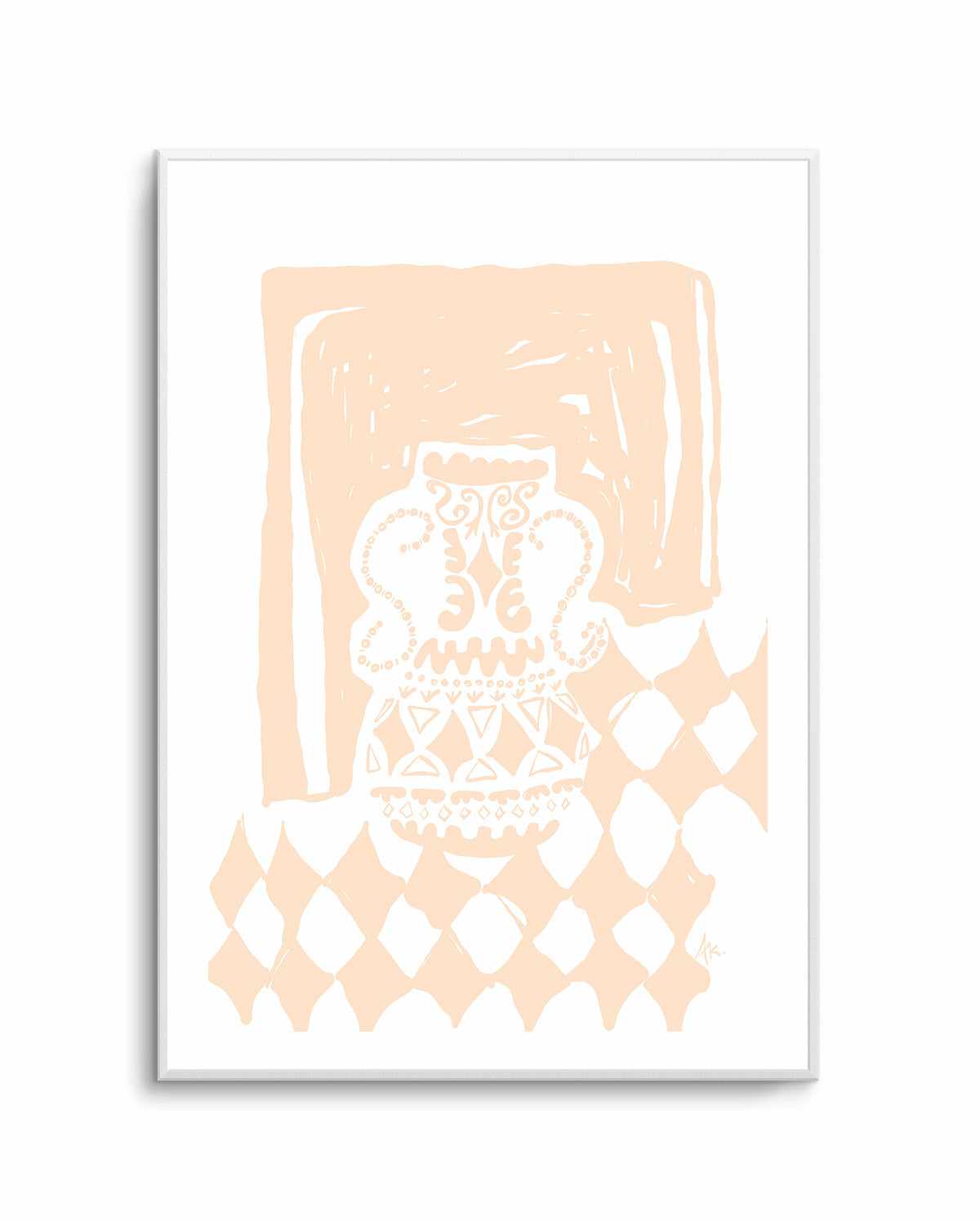 Vase Diamonds Peach by Anne Korako | Art Print