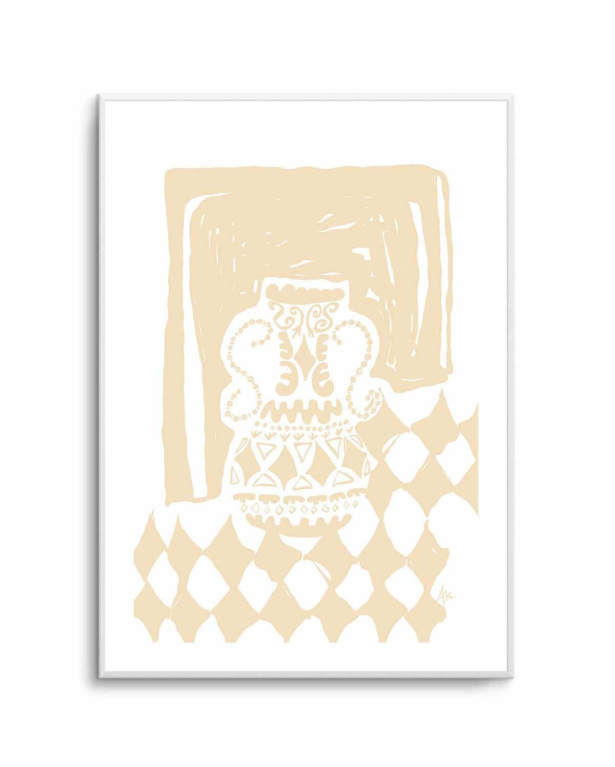 Vase Diamonds Beige by Anne Korako | Art Print