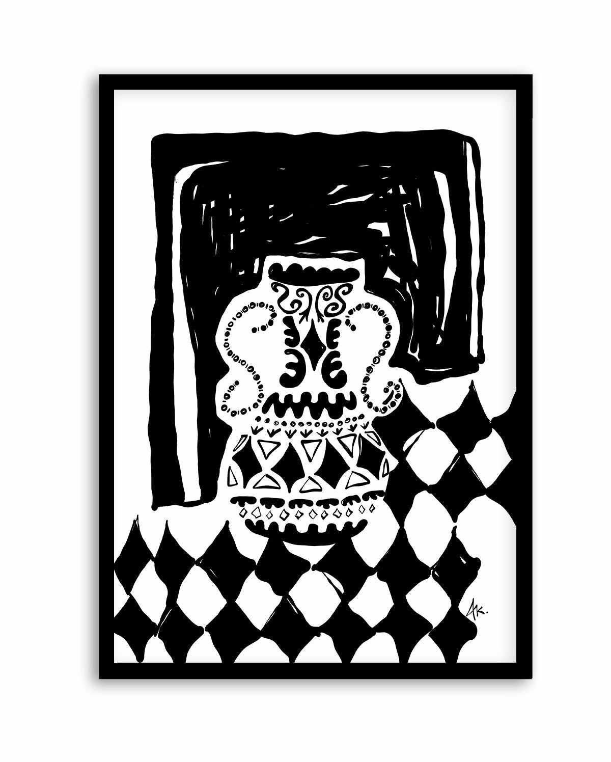 Vase Diamonds Black by Anne Korako | Art Print