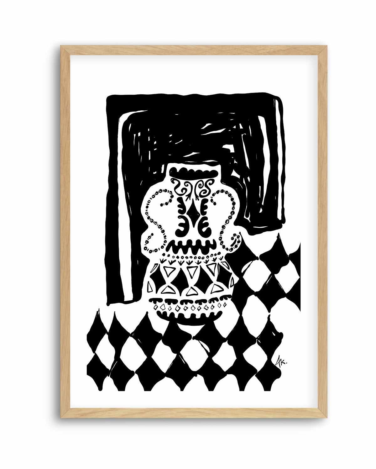 Vase Diamonds Black by Anne Korako | Art Print