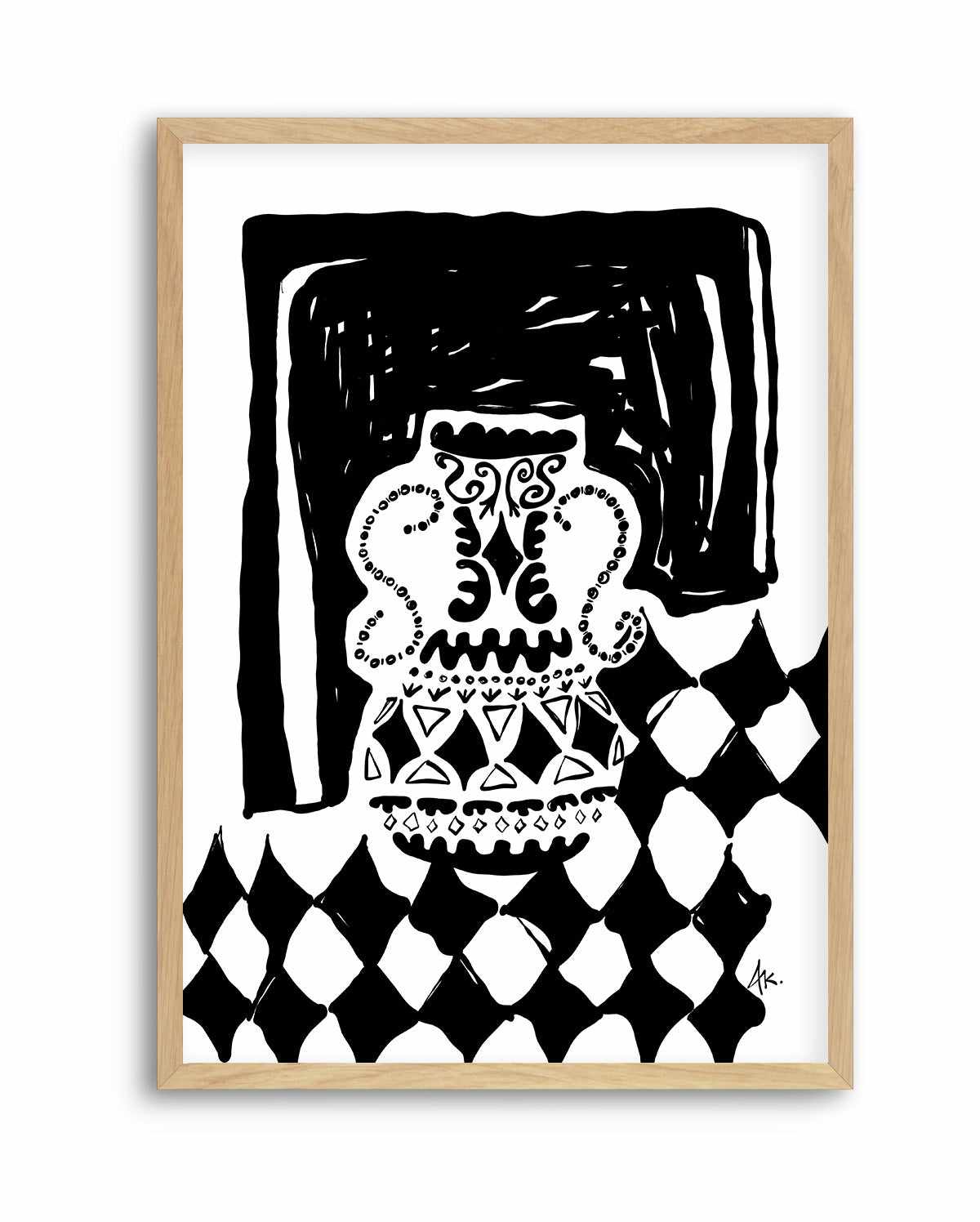 Vase Diamonds Black by Anne Korako | Art Print