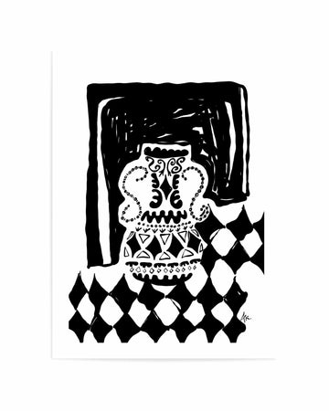 Vase Diamonds Black by Anne Korako | Art Print from Olive et Oriel where you can shop wallpaper and artworks online