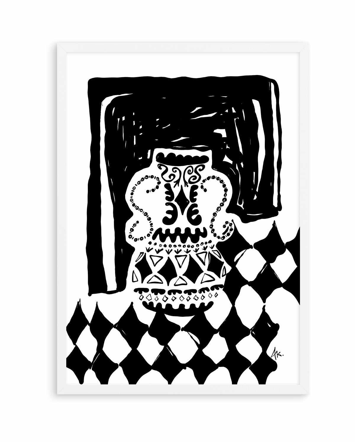 Vase Diamonds Black by Anne Korako | Art Print