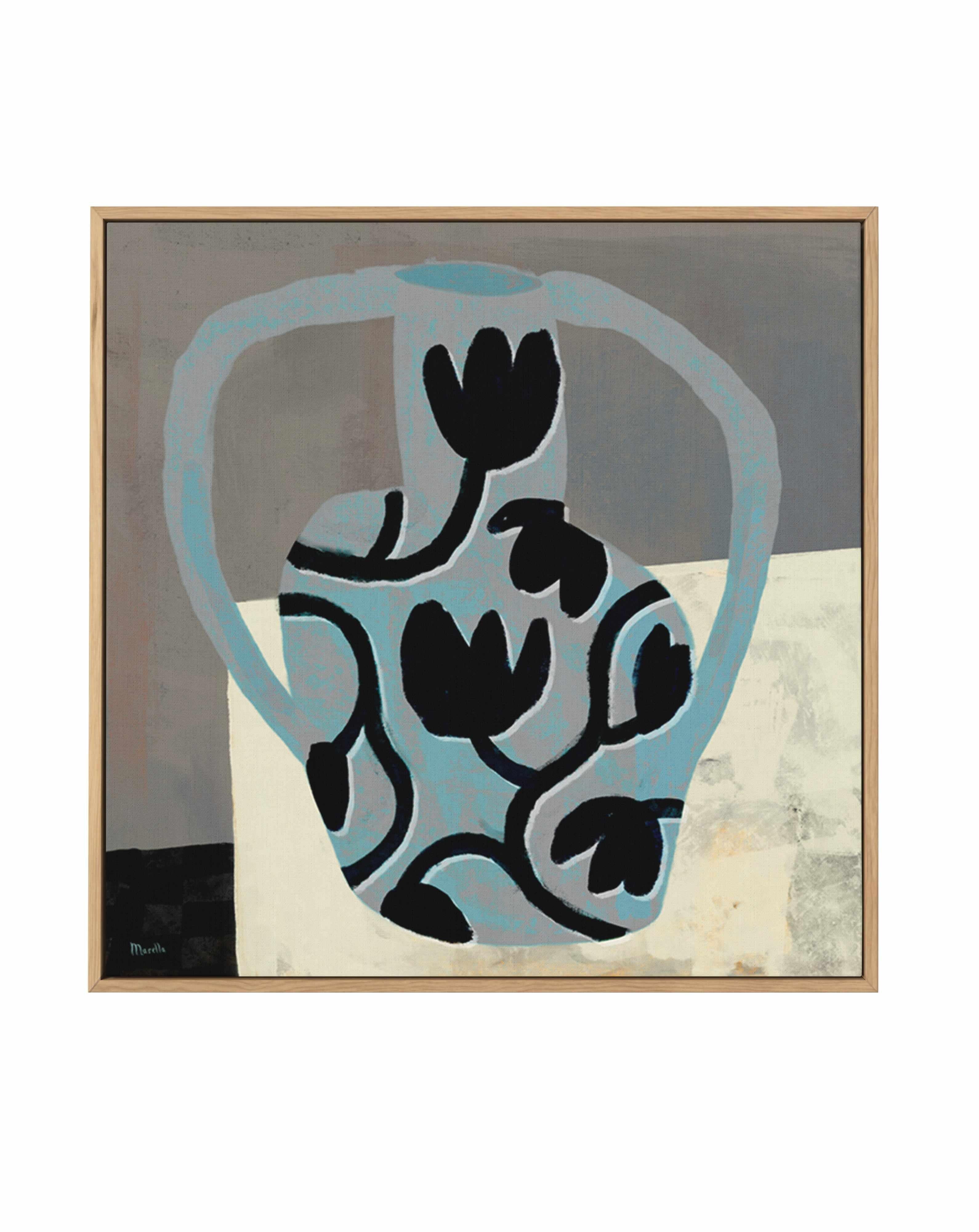 Vase with Black Flowers Copia by Marco Marella | Framed Canvas Art Print from Olive et Oriel where you can shop wallpaper and artworks online