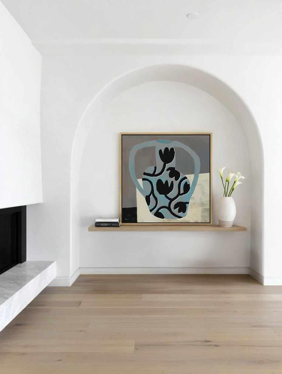 Vase with Black Flowers Copia by Marco Marella | Framed Canvas Art Print from Olive et Oriel where you can shop wallpaper and artworks online