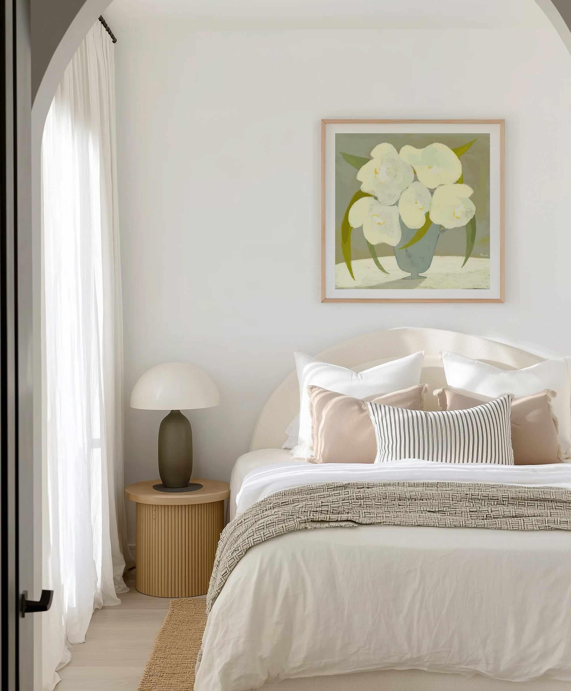 Vase with White Flowers by Marco Marella | Art Print from Olive et Oriel where you can shop wallpaper and artworks online