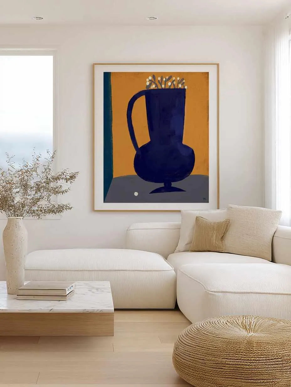 Vaso Blu Still Life by Marco Marella | Art Print from Olive et Oriel where you can shop wallpaper and artworks online