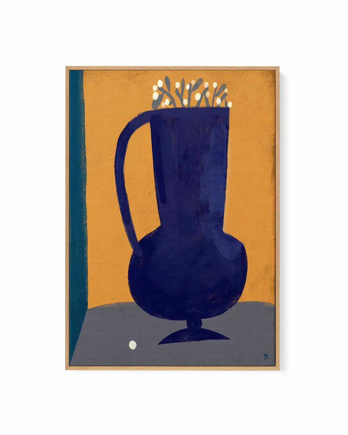 Vaso Blu Still Life by Marco Marella | Framed Canvas Art Print from Olive et Oriel where you can shop wallpaper and artworks online