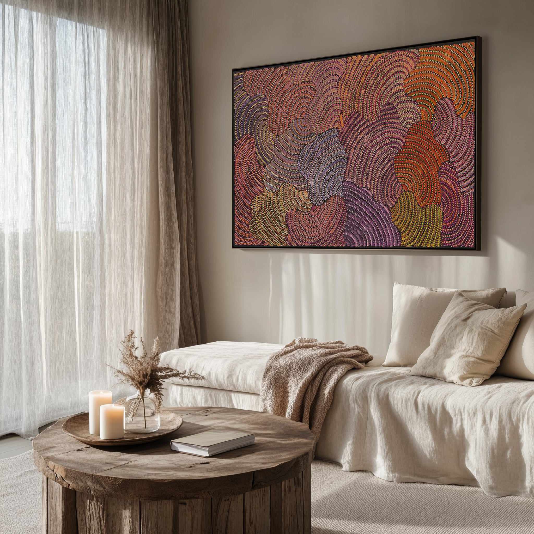 Vaughan Springs Dreaming by Grace Napangardi Butcher | Framed Canvas Art Print